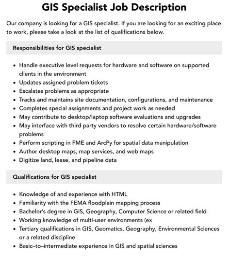 Gis Specialist Job Description Velvet Jobs