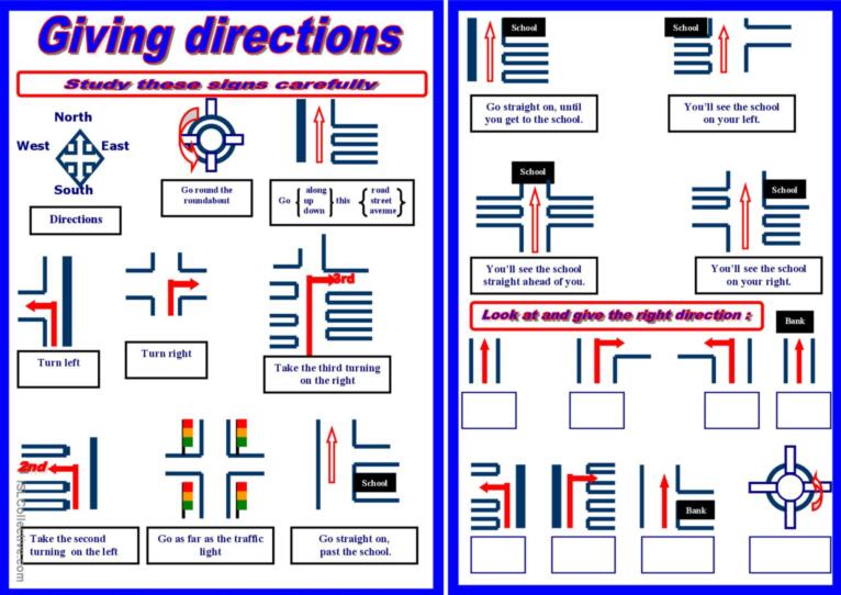 Giving Directions English Esl Worksheets Pdf Doc