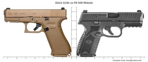 Glock G19x Vs Fn 509 Midsize Size Comparison Handgun Hero