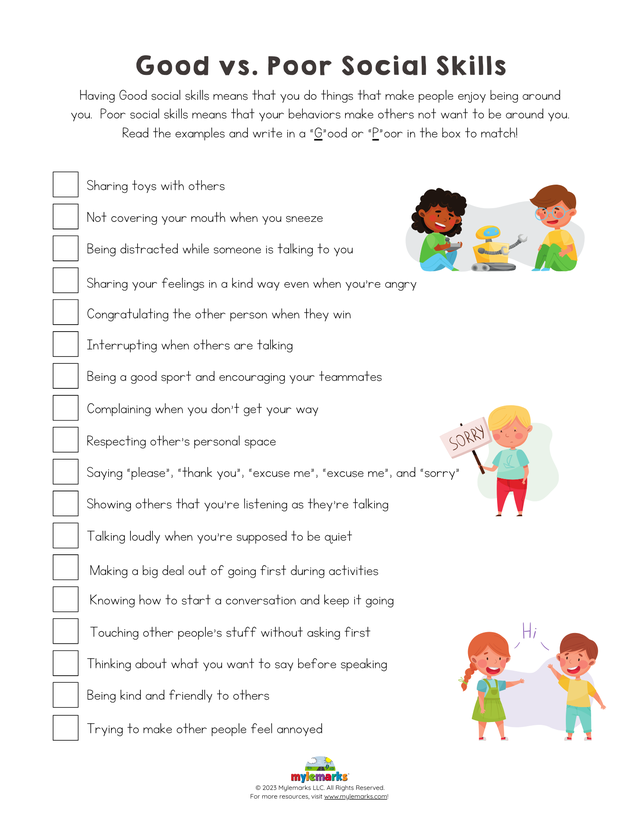 Good Vs Poor Social Skills F