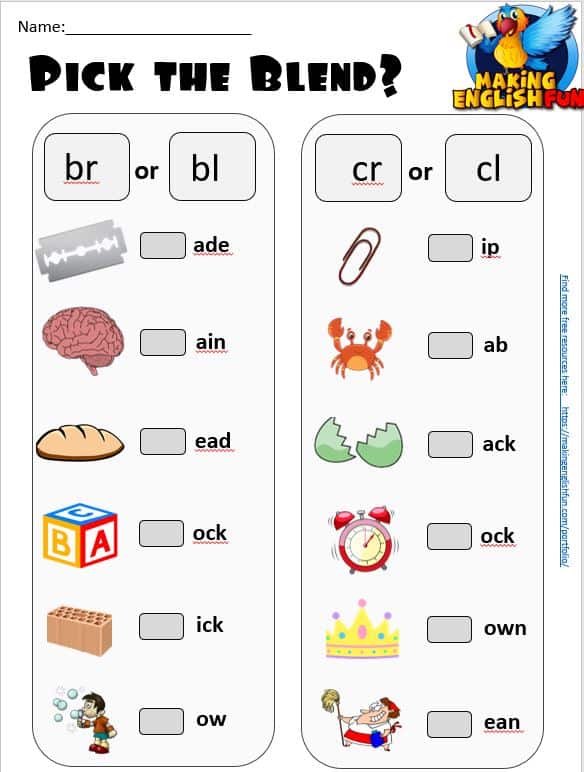 Grade 1 Bl Blends Worksheets Blends And Digraph Worksheets Games