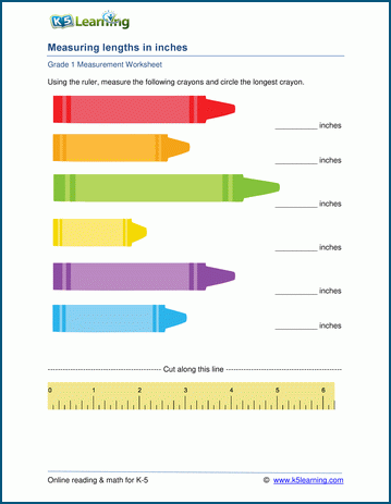 Grade 1 Measurement Worksheets Measuring Lengths With A Ruler