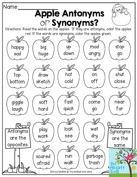 Grade 3 Synonyms And Antonyms Worksheets