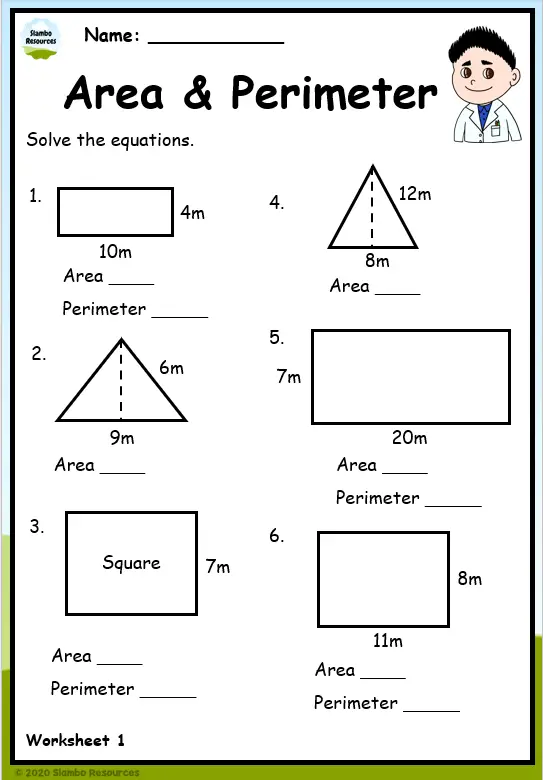 Grade 5 Area And Perimeter Worksheets Free Math Worksheets