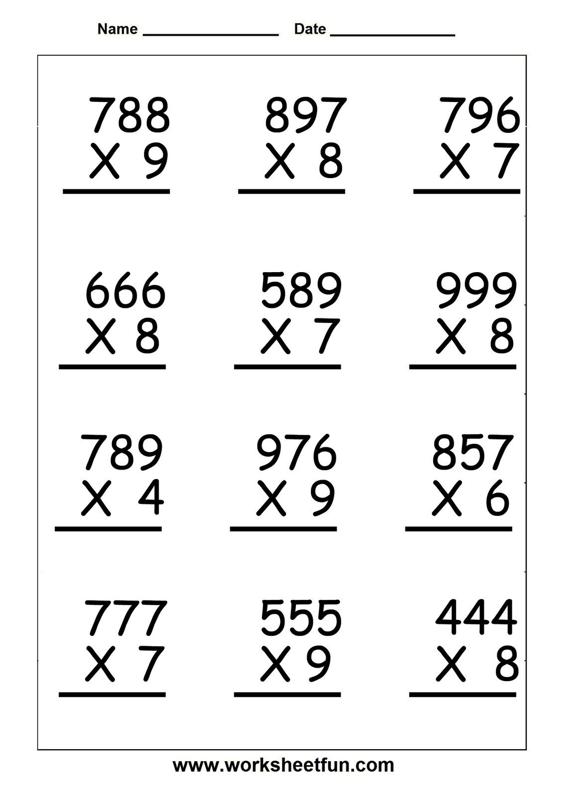 Grade 5 Multiplication Worksheets Printable Worksheets