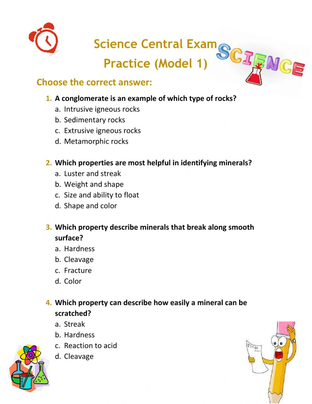 Grade 5 Science Worksheet