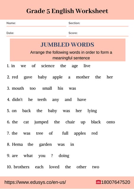 Grammar For 5Th Grade Pdf