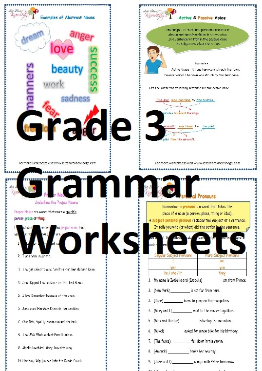 Grammar Worksheet For 3Rd Grade