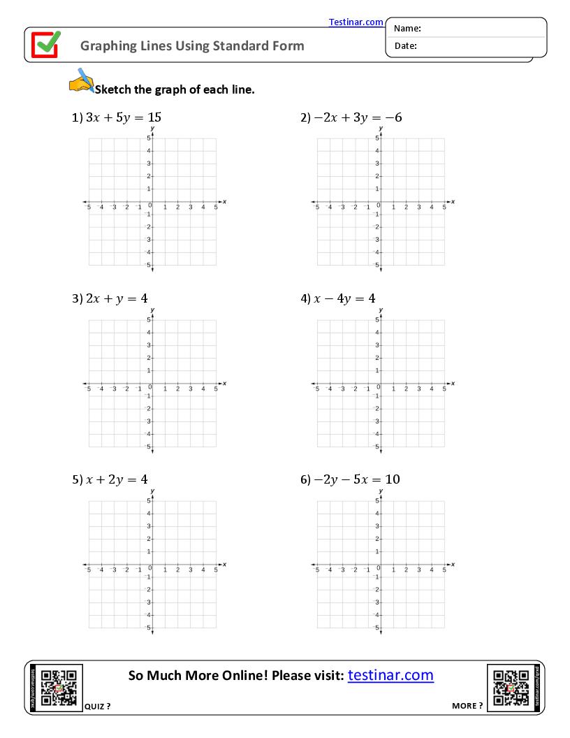 Graphing Lines In Standard Form Worksheet Fill Online Printable