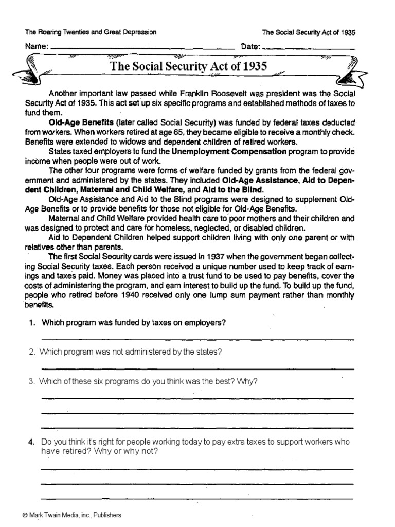 Great Depression Worksheets New Deal Franklin D Roosevelt