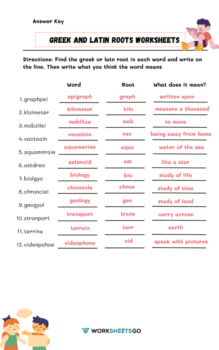 Boost Your Vocabulary with Greek and Latin Roots Worksheet