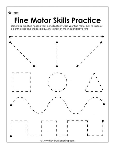 Gross Motor Skills Worksheets