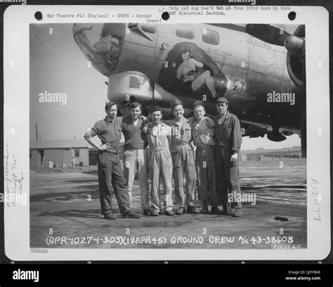 Ground Crews Of The 359Th Bomb Squadron 303Rd Bomb Group In Front Of