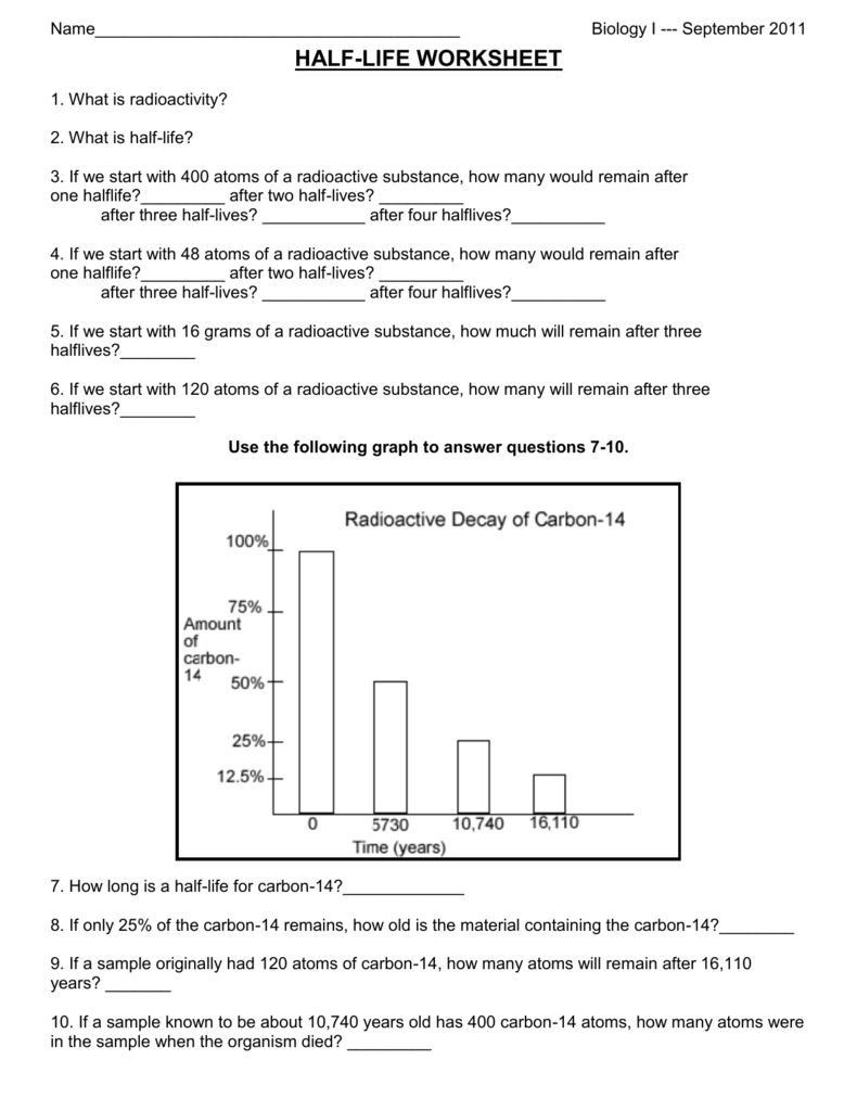 Half Life Worksheet Answers Zip Worksheet