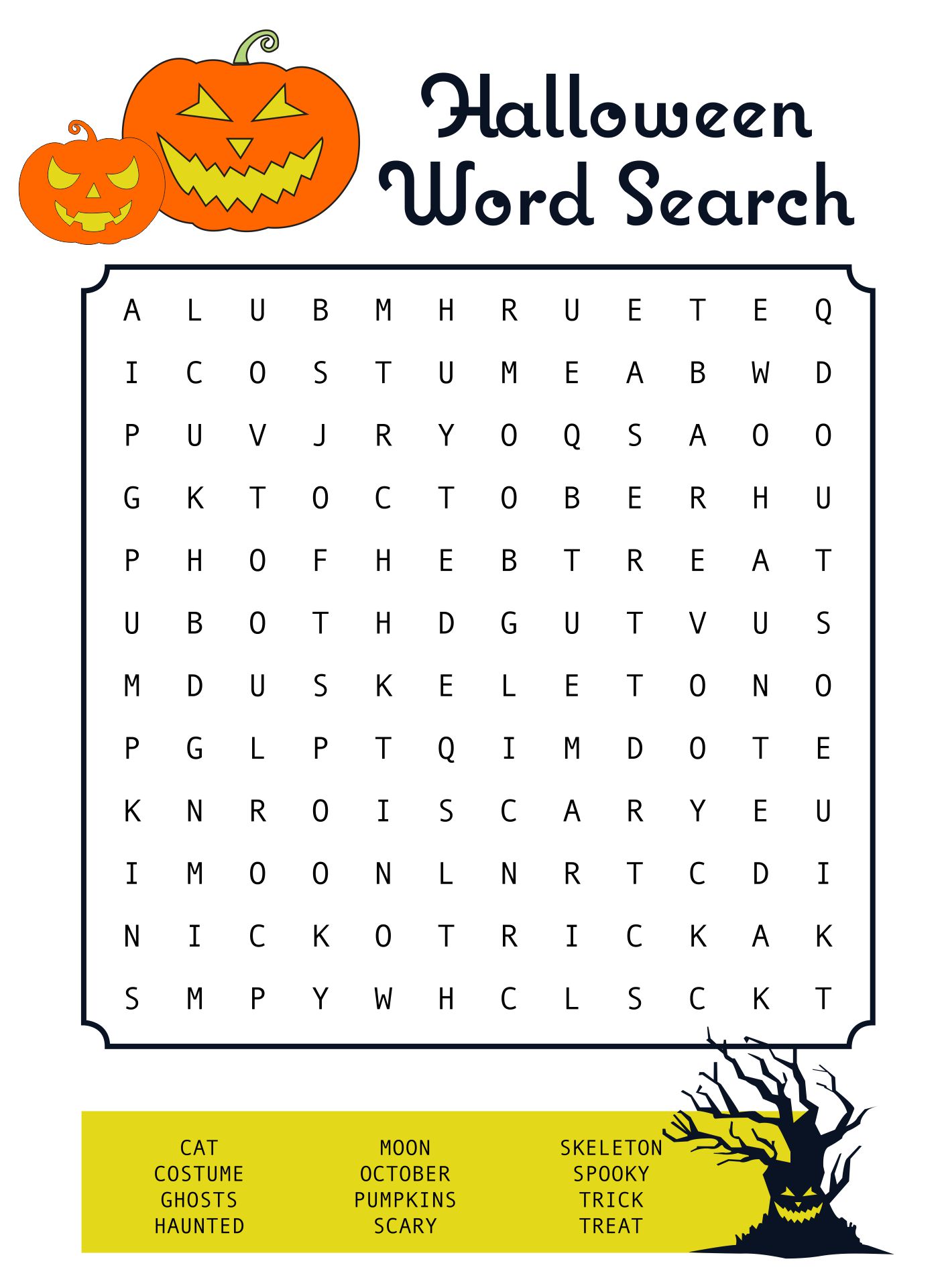 Halloween Activity Sheets Printable