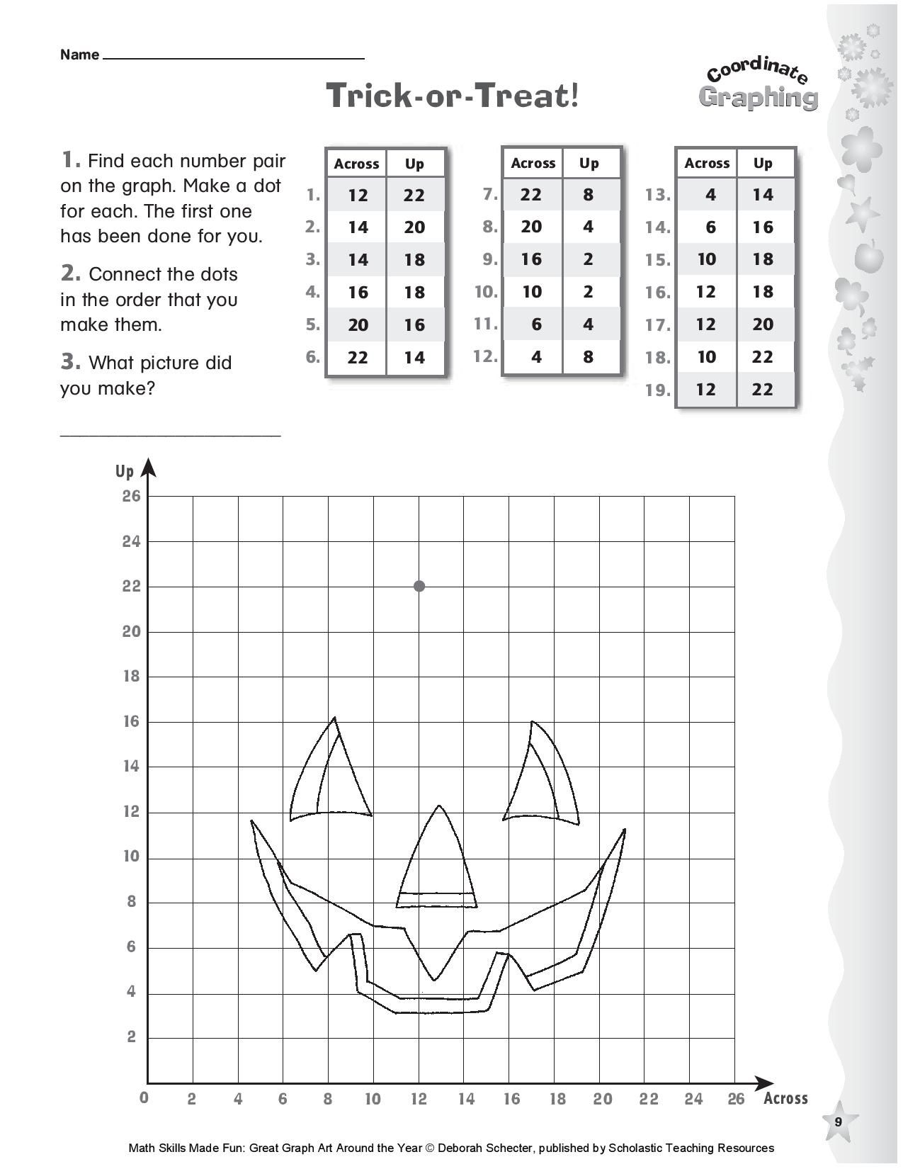 Halloween Coordinate Graphing Worksheets For 2Nd Grade