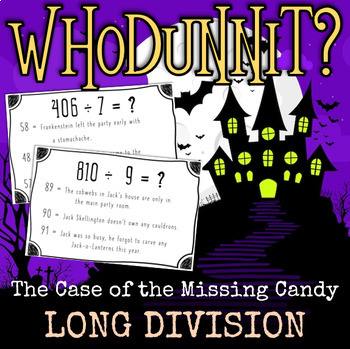 Halloween Long Division Math Mystery Whodunnit By The Teacher S Pet