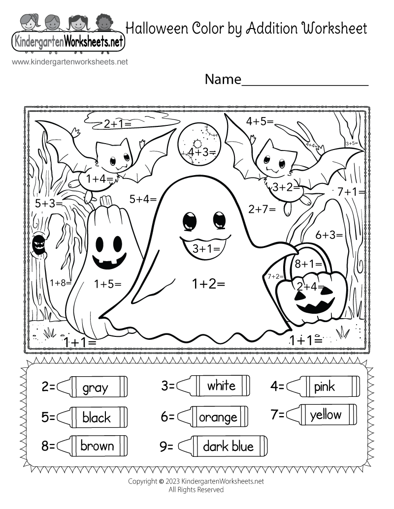 Halloween Math Worksheets Kindergarten