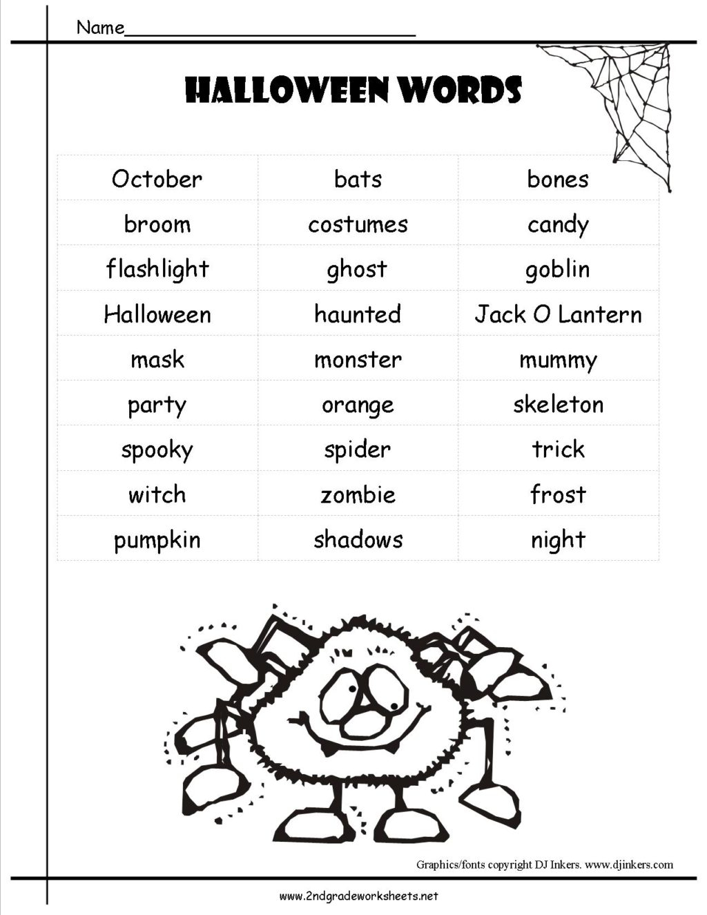 Fun Halloween Worksheets for Second Graders to Enjoy