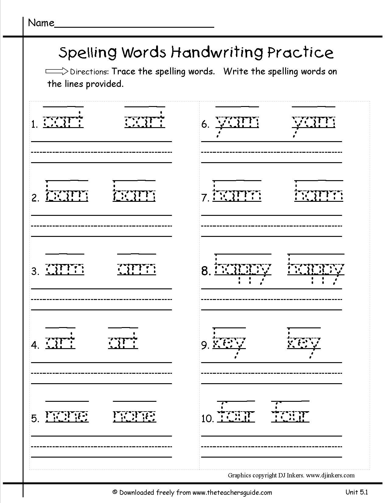 5 Fun Handwriting Worksheets for 1st Graders