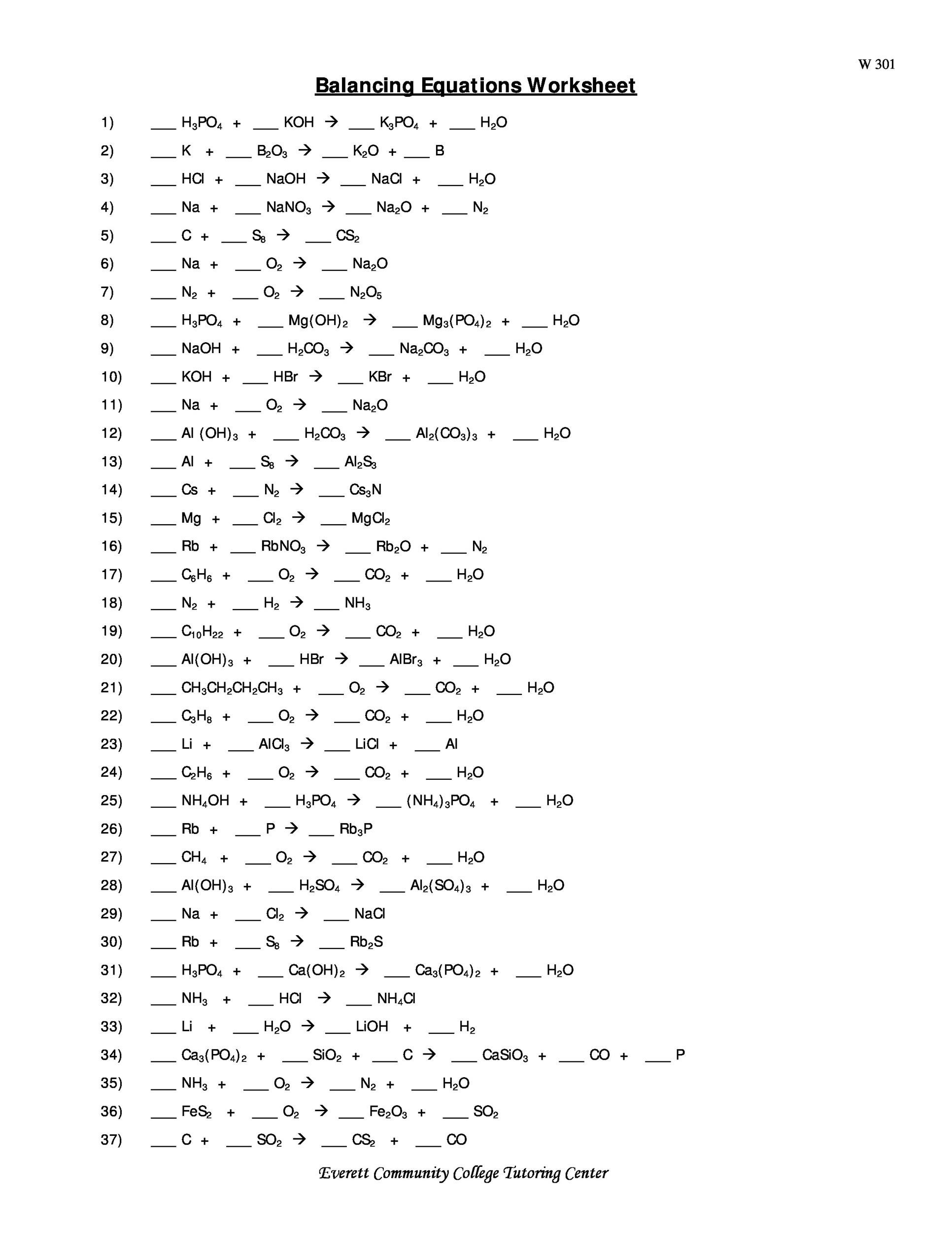 Hard Balancing Equations With Answers Tessshebaylo