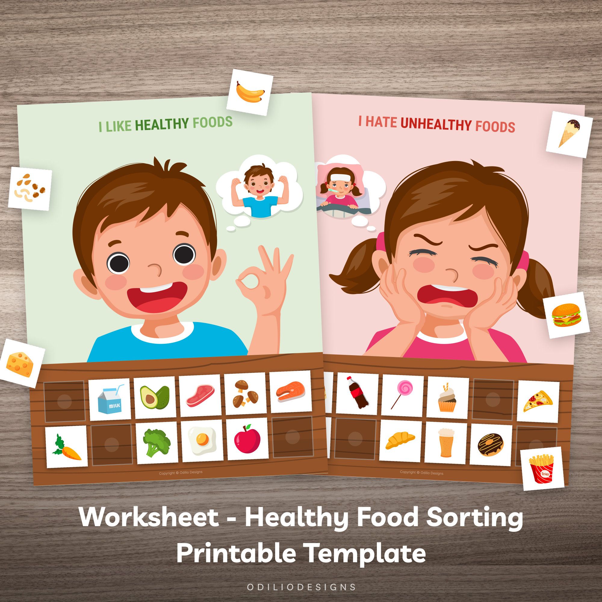 Healthy And Unhealthy Foods Sorting Activities By Happy Book Club