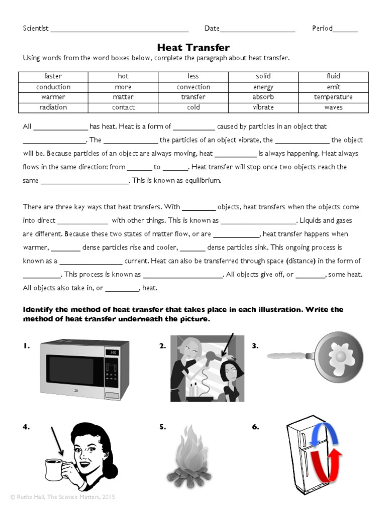 Heat Transfer Worksheets Reading Passages Elementary Science