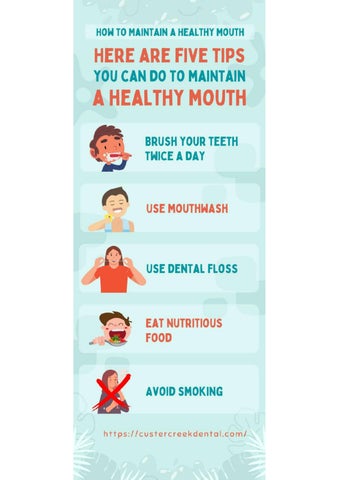 Here Are Top Five Tips For A Healthy Mouth Custer Creek Dental Care Dentist Mckinney By