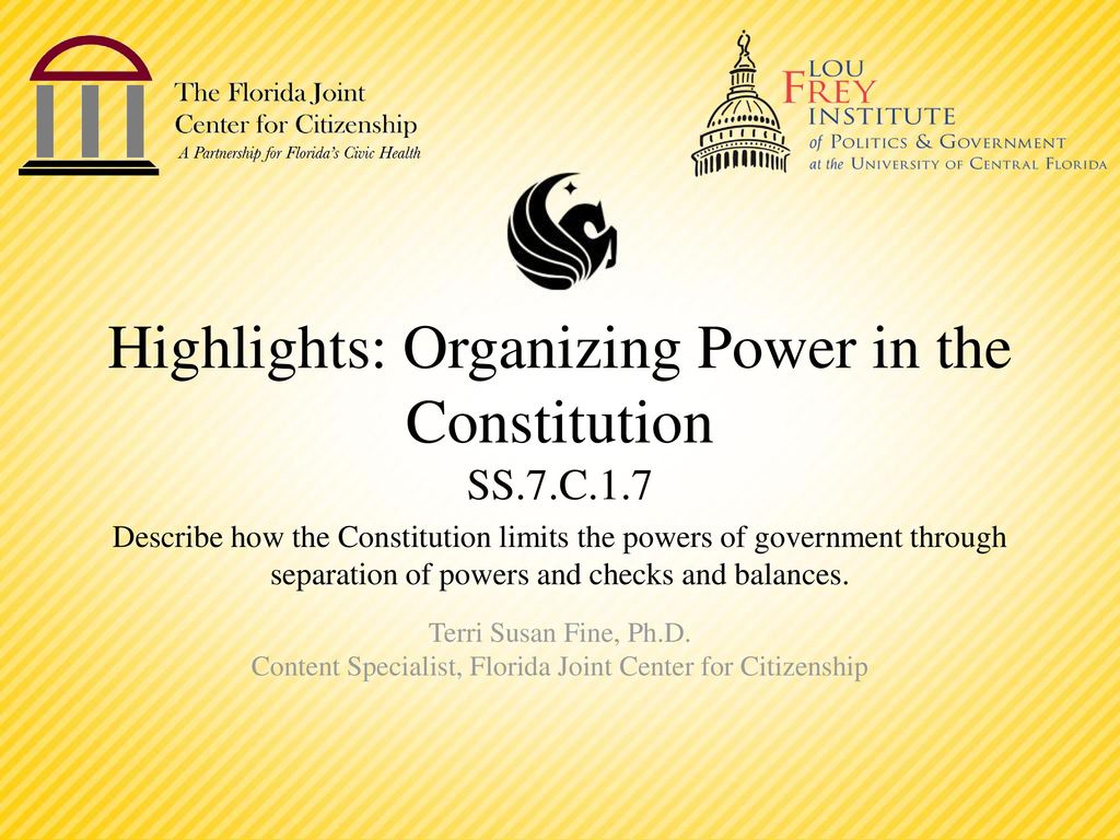 Highlights Organizing Power In The Constitution Ppt Download