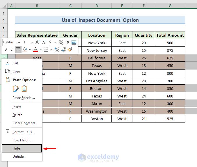 Delete Hidden Rows In Excel