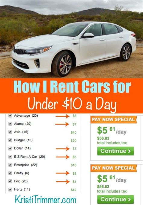 How I Rent Cars For Under 10 A Day Rental Car Discounts Cheap Car Rental Car Rental Deals