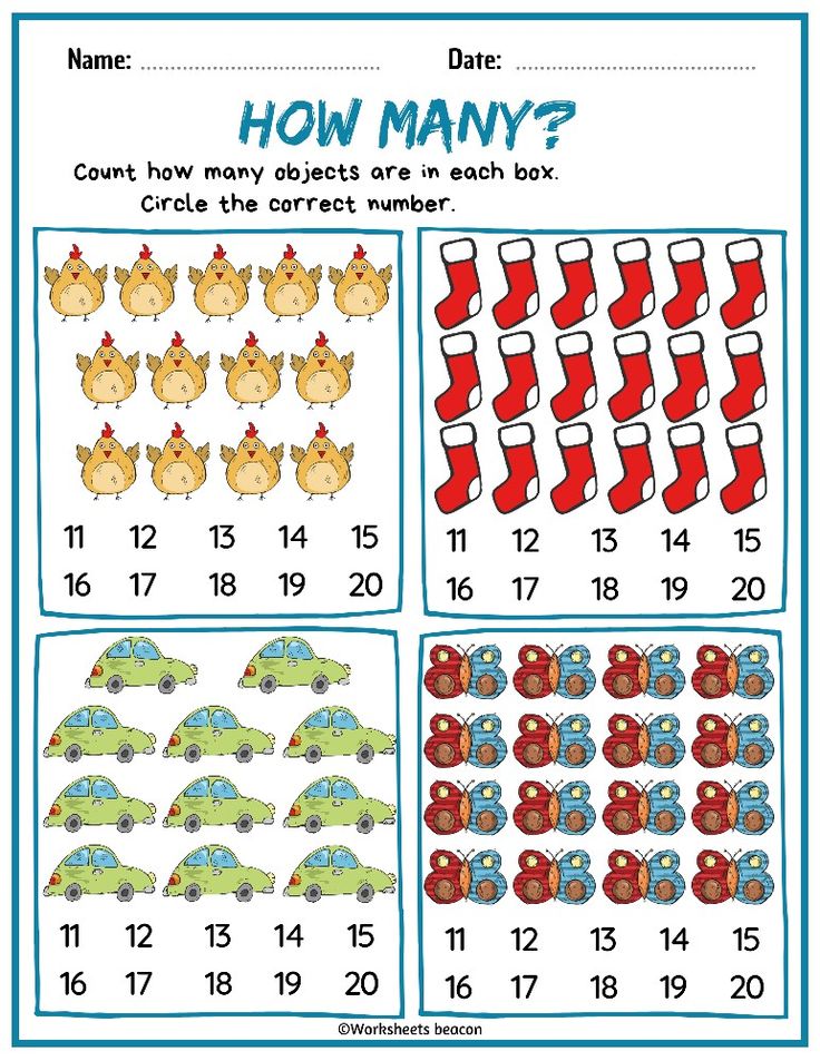 How Many Count And Circle The Correct Number B Amp W Numbers 11 20