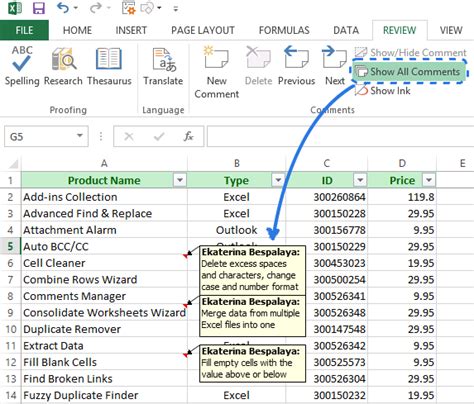 How To Add Comments In Excel Show Hide Comments Insert Pictures Ablebits Com