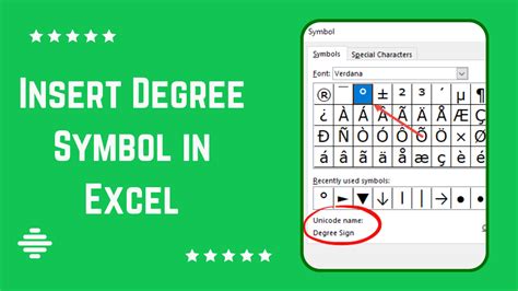 Add Degree Symbol In Excel