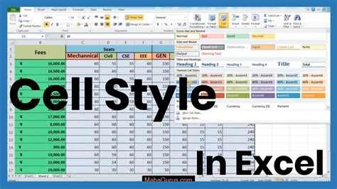 How To Apply Cell Style In Excel