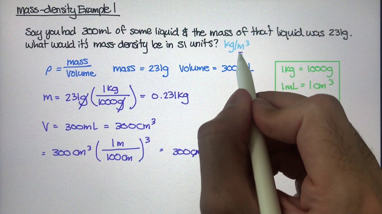 How To Calculate Density Of A Liquid Substance Physics Study Com