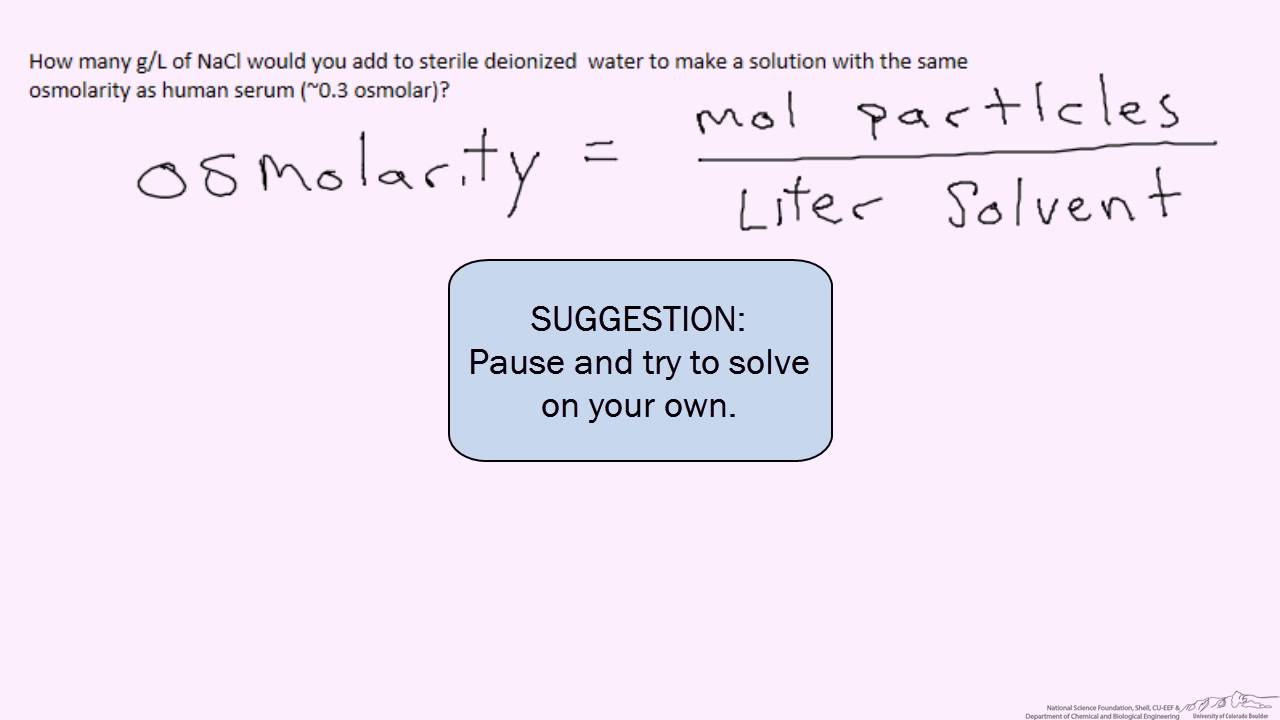 How To Calculate Osmolarity From Molarity