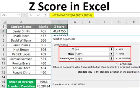 Calculate Z-Score In Excel