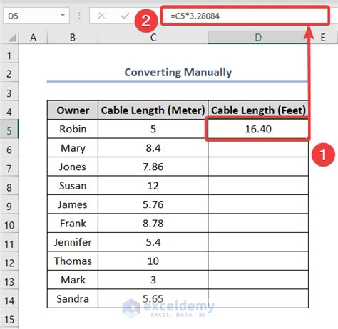 How To Convert Meters To Feet In Excel 4 Methods Exceldemy