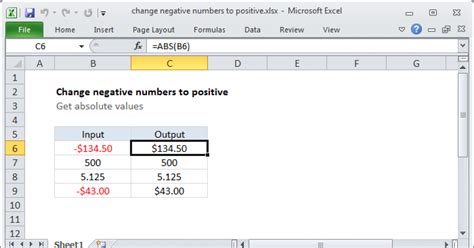 Convert Negative Numbers To Positive In Excel