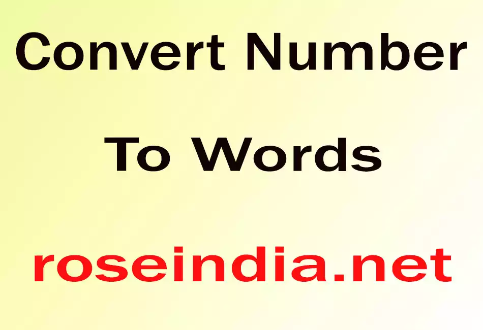 How To Convert Number To Words Youtube