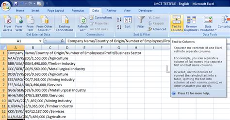 Convert Text File to Excel