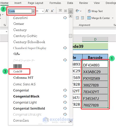 Convert Data to Barcode in Excel