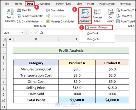 How To Create And Show Excel Scenarios