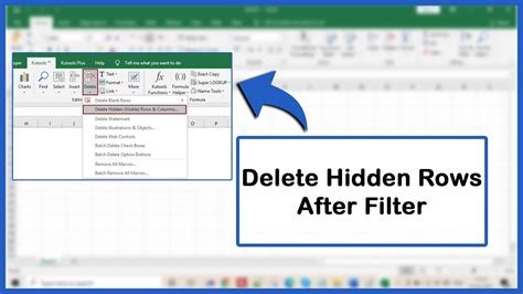 How To Delete Hidden Rows In Excel After Filter Youtube