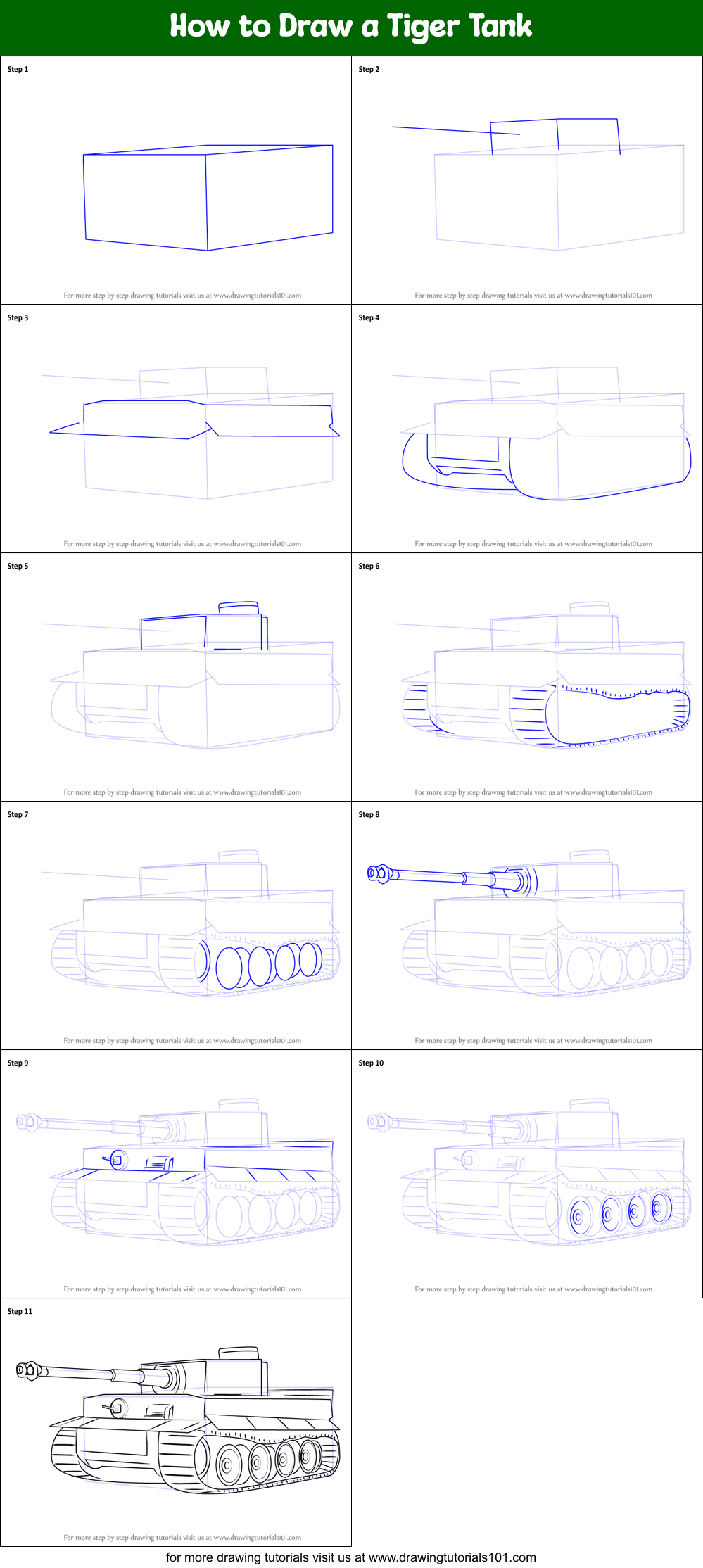 How To Draw A Army Tank Step By Step Then Add A Few Lines To The Bottom Of The Hull