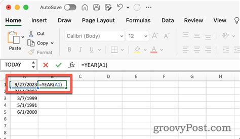 Extract Year From Date In Excel