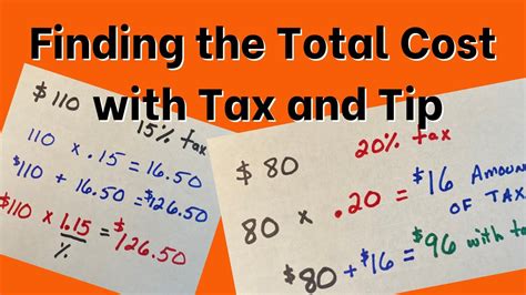 How To Find The Total Cost With Tax And Tip Youtube