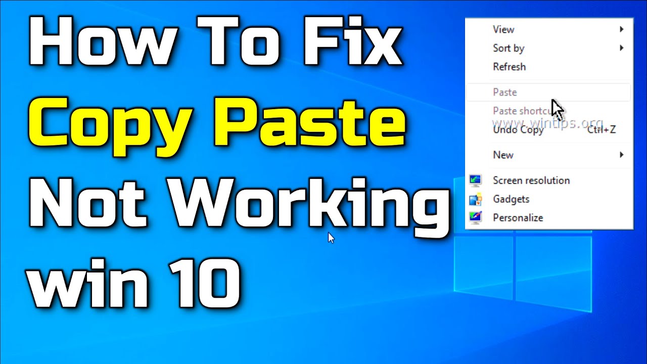 How To Fix Copy Paste Problem Windows 7 Youtube