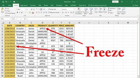 How To Freeze Rows And Columns At The Same Time In Excel